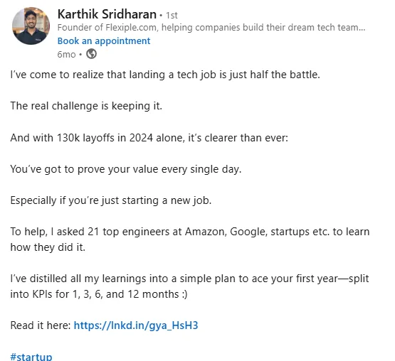 LinkedIn post