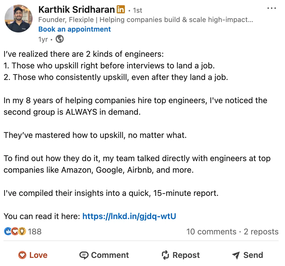 LinkedIn post