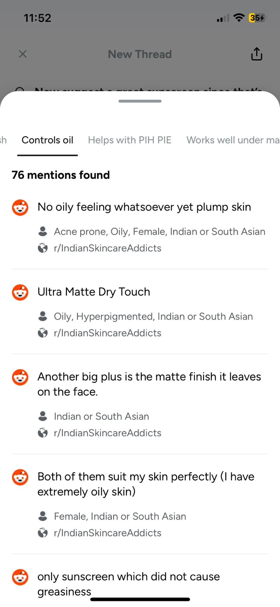 Honestly app review mentions