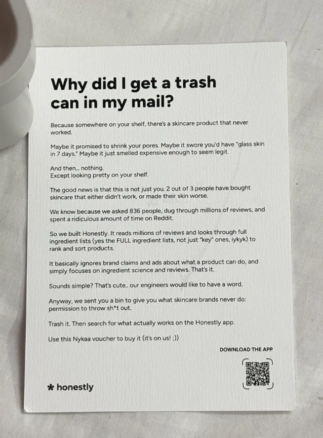 Why did I get a trash can in my mail