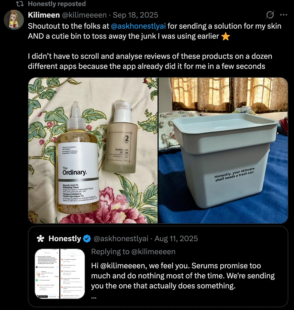 User spreading the word