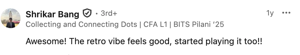 LinkedIn comment by Shrikar Bang