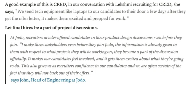 Excerpt from the TopHire candidate experience guide